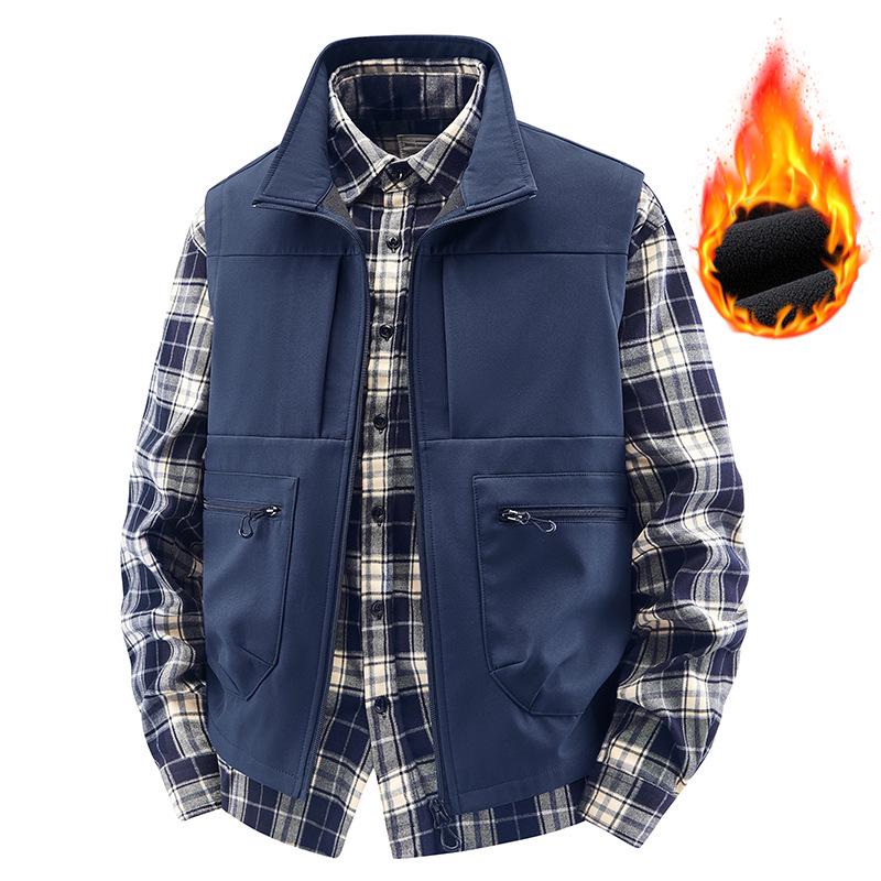 Men s Windproof Fleece-Lined Softshell Vest: 2025 Autumn/Winter Outdoor Casual Jacket 4XL темно-синього кольору
Men s Windproof Fleece-Lined Softshell Vest: 2025 Autumn/Winter Outdoor Casual Jacket 4XL темно-синього кольору