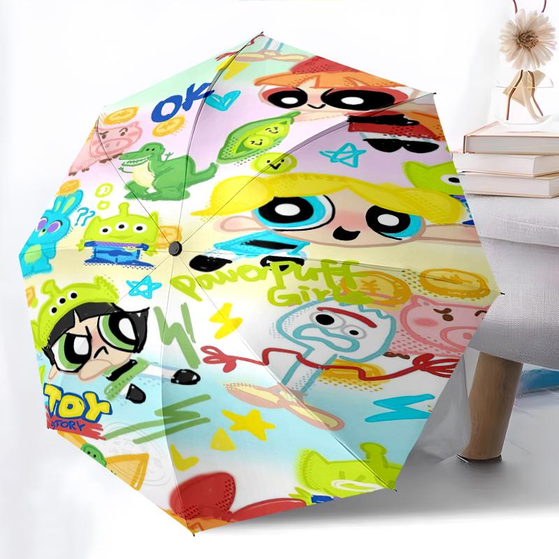 1pc The Powerpuff Girls pattern Umbrella Portable Folding Umbrella Iron Frame Hole Bone Structure Outdoor Home Umbrella
1pc The Powerpuff Girls pattern Umbrella Portable Folding Umbrella Iron Frame Hole Bone Structure Outdoor Home Umbrella