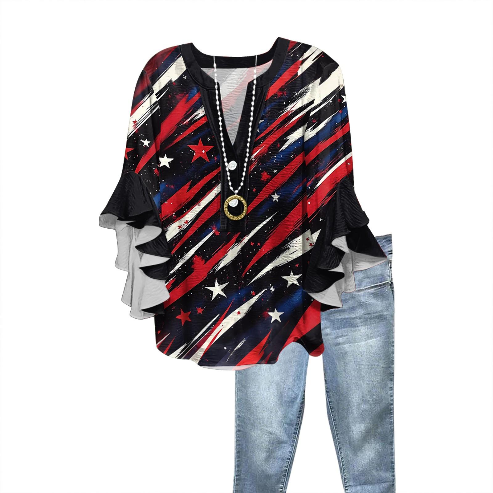 Summer Tops For Women Cute V Neck 3/4 Sleeve Blouses Print Top Casual Shirts M чорний
Summer Tops For Women Cute V Neck 3/4 Sleeve Blouses Print Top Casual Shirts M чорний