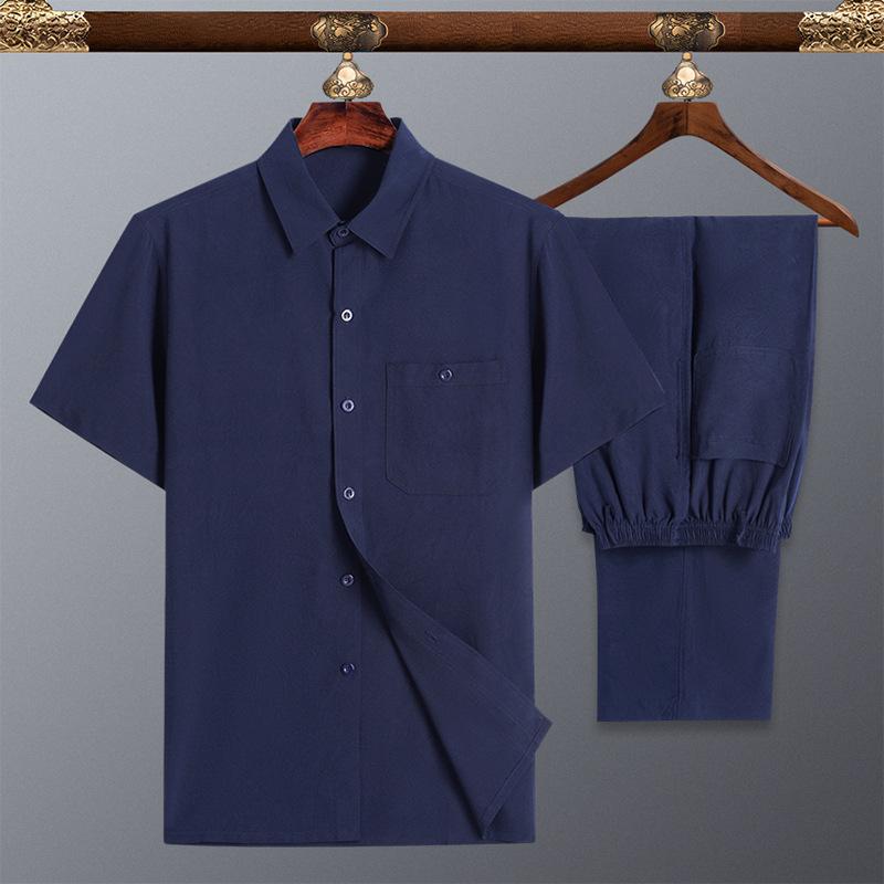 Summer Short-sleeved Men s Two-piece Ice Silk Thin Loose Cardigan Dad Wear Half-sleeved Stand-up Collar Casual Suit 5XL
Summer Short-sleeved Men s Two-piece Ice Silk Thin Loose Cardigan Dad Wear Half-sleeved Stand-up Collar Casual Suit 5XL
