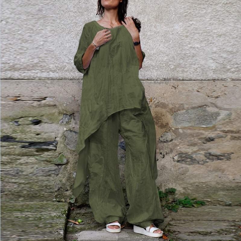 Повседневный свободный топ кросс-боди с неровным подолом и круглым вырезом, рукав 3/4, комплект рубашки из хлопка и льна 4XL армия зеленый
Повседневный свободный топ кросс-боди с неровным подолом и круглым вырезом, рукав 3/4, комплект рубашки из хлопка и льна 4XL армия зеленый