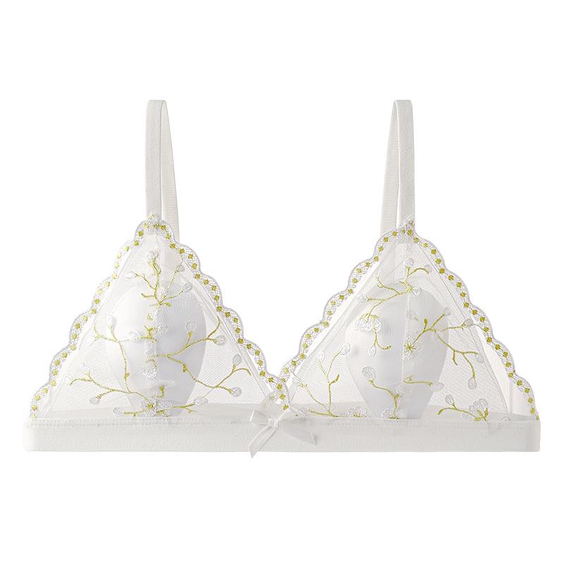 White Floral Embroidered Triangle Bra with Mesh and Bow Detail S білий
White Floral Embroidered Triangle Bra with Mesh and Bow Detail S білий