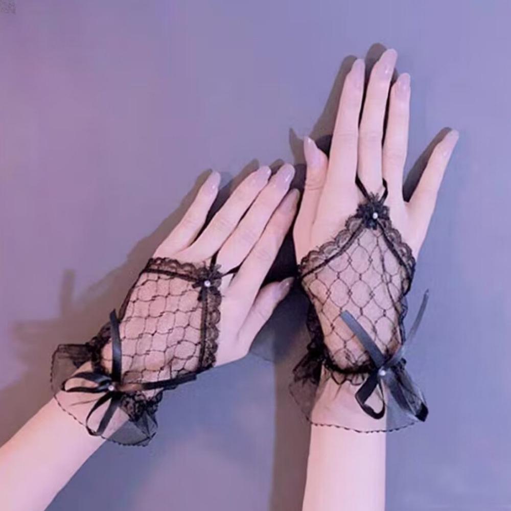 Women Black White Lace Ruffle Gloves Summer UV Protection Driving Mesh Gloves
Women Black White Lace Ruffle Gloves Summer UV Protection Driving Mesh Gloves