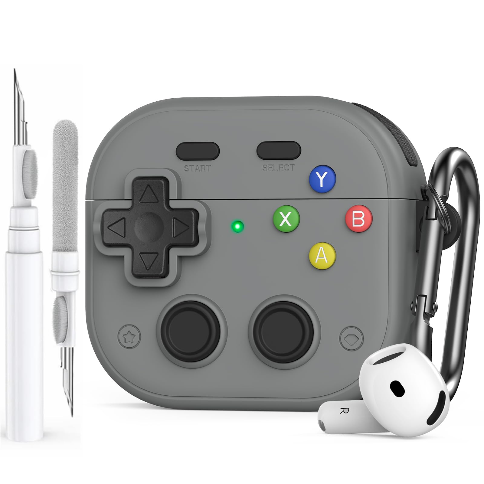 AhaStyle противоударный полностью TPU AirPods 4-го поколения защитный чехол с набором для чистки для AirPods 4 2024 зарядная игровая консоль дизайн с безопасным серый
AhaStyle противоударный полностью TPU AirPods 4-го поколения защитный чехол с набором для чистки для AirPods 4 2024 зарядная игровая консоль дизайн с безопасным серый