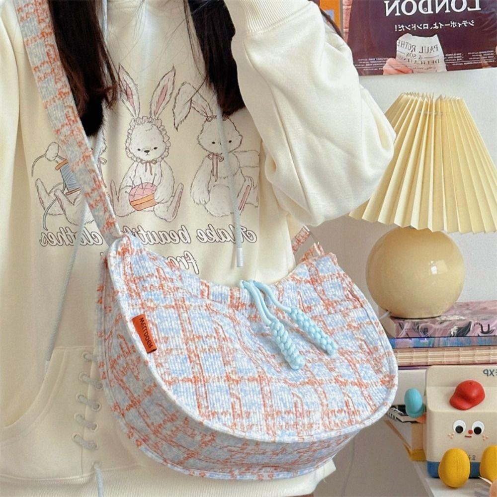 Handbag Hobos Crossbody Bag Plaid Canvas Dumpling Bag Casual Half-moon Shoulder Bag Girls синий
Handbag Hobos Crossbody Bag Plaid Canvas Dumpling Bag Casual Half-moon Shoulder Bag Girls синий