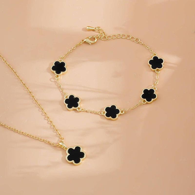 European American Fashion Four-Leaf Clover Necklace & Bracelet Set - Women s Two-Piece Cross-Border Bestseller
European American Fashion Four-Leaf Clover Necklace & Bracelet Set - Women s Two-Piece Cross-Border Bestseller