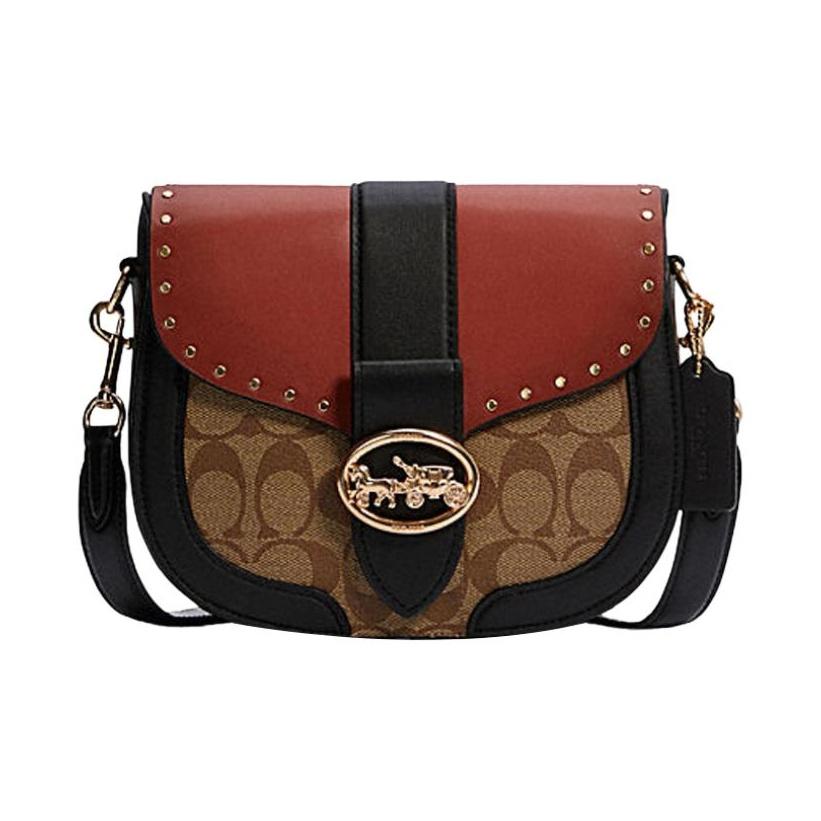 Coach Georgie 21 Color Block Studded Leather Saddle Bag Women Shoulder Bag Black Red Brown C3593-IMRL7 Basic Set (Bag+Dust Bag)
Coach Georgie 21 Color Block Studded Leather Saddle Bag Women Shoulder Bag Black Red Brown C3593-IMRL7 Basic Set (Bag+Dust Bag)