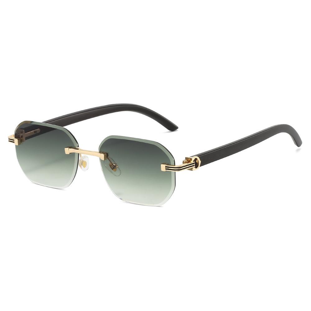 Hexagon Rimless Sunglasses Men Women Fashion Eyewear Wooden Texture Temple Simplify Square Sun Shades
Hexagon Rimless Sunglasses Men Women Fashion Eyewear Wooden Texture Temple Simplify Square Sun Shades