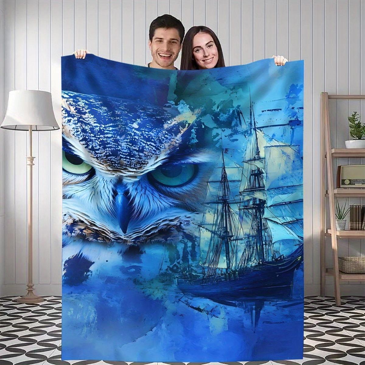 1pc Owl and Boat Maritime Throw Blanket - Soft Flannel All-Season Warmth, Navy Blue & teal oceanic design for Home, Camping 75x90cm28x35in
1pc Owl and Boat Maritime Throw Blanket - Soft Flannel All-Season Warmth, Navy Blue & teal oceanic design for Home, Camping 75x90cm28x35in