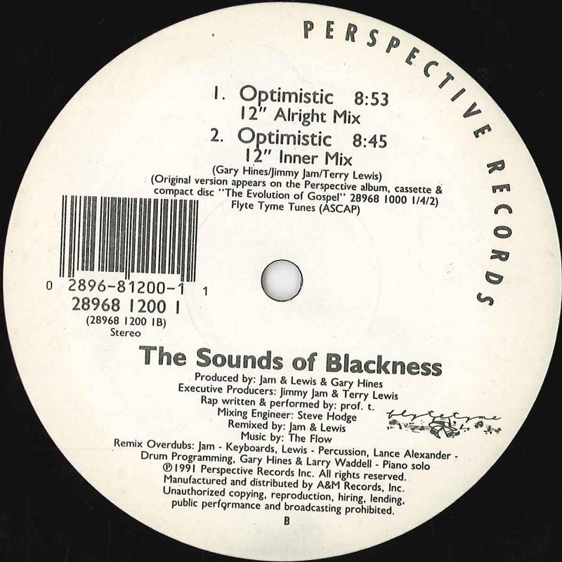 12inch Record SOUNDS OF BLACKNESS - Optimistic 2896812001 PERSPECTIVE 1991 US Dance & Electronica Used
12inch Record SOUNDS OF BLACKNESS - Optimistic 2896812001 PERSPECTIVE 1991 US Dance & Electronica Used