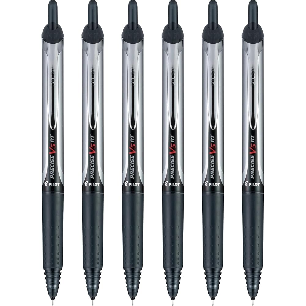 Pilot Pre-Sized V5 RT Refillable Liquid Ink Ballpoint Pen Fine Point 0.5mm Black Ink Pack of 6
Pilot Pre-Sized V5 RT Refillable Liquid Ink Ballpoint Pen Fine Point 0.5mm Black Ink Pack of 6