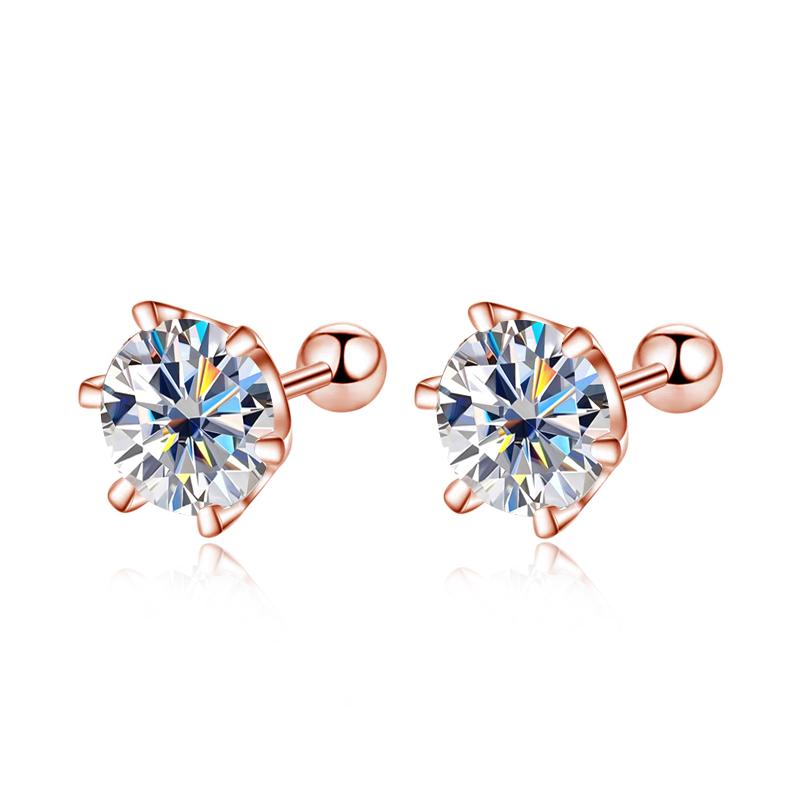 KNOBSPIN Moissanite Stud Earrings White Gold Plated Silver D VVS1 Round Cut Lab Diamond Screw Ear Studs For Women 0.2ct and 0.2ct
KNOBSPIN Moissanite Stud Earrings White Gold Plated Silver D VVS1 Round Cut Lab Diamond Screw Ear Studs For Women 0.2ct and 0.2ct