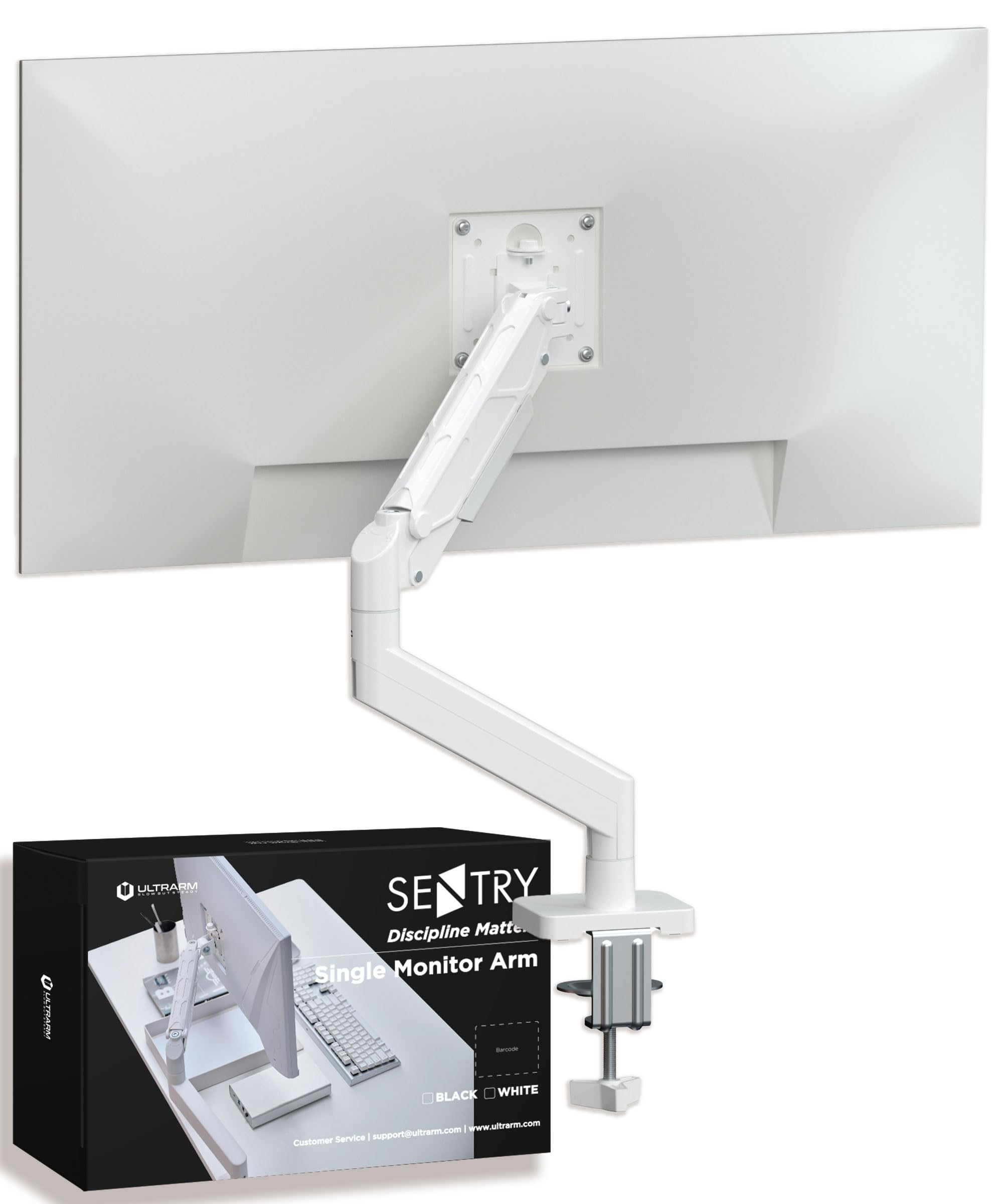 ULTRARM Одинарный кронштейн для монитора Настольное крепление Газовая пружина VESA-стенд Совместим с креплением струбциной и через отверстие Регулируемый по высоте Грузоподъемность 10 кг VESA Sentry белый
ULTRARM Одинарный кронштейн для монитора Настольное крепление Газовая пружина VESA-стенд Совместим с креплением струбциной и через отверстие Регулируемый по высоте Грузоподъемность 10 кг VESA Sentry белый