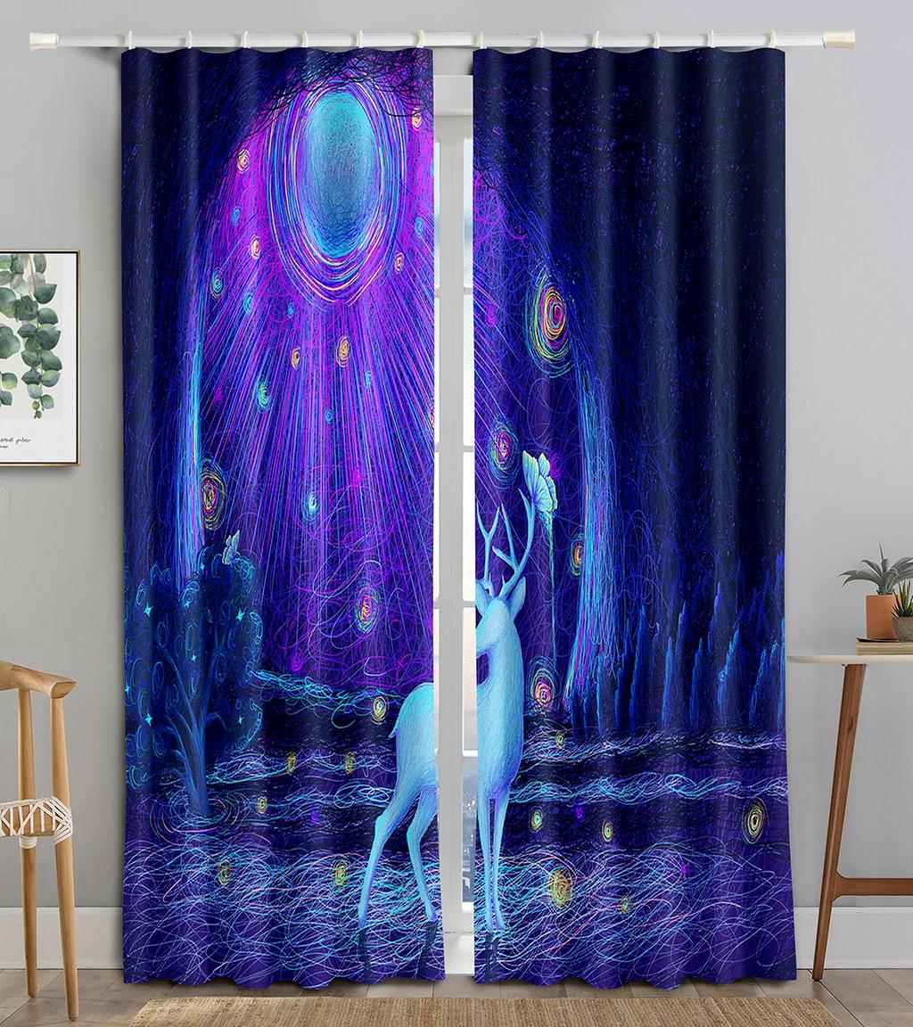 Green Forest Elk High Blackout Drapes Fairyland World Pink Starry Sky Curtains Bedroom Space Hotel Universal Modern Fashion Design W55 X H120cm X 2&HOOK
Green Forest Elk High Blackout Drapes Fairyland World Pink Starry Sky Curtains Bedroom Space Hotel Universal Modern Fashion Design W55 X H120cm X 2&HOOK