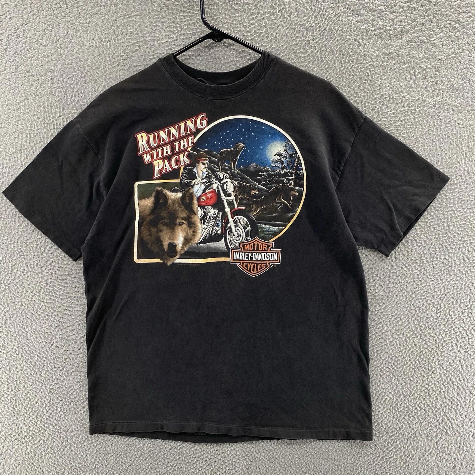 VINTAGE Harley Davidson T Shirt Men Extra Large Black Running With Pack 1991 90s 4XL
VINTAGE Harley Davidson T Shirt Men Extra Large Black Running With Pack 1991 90s 4XL