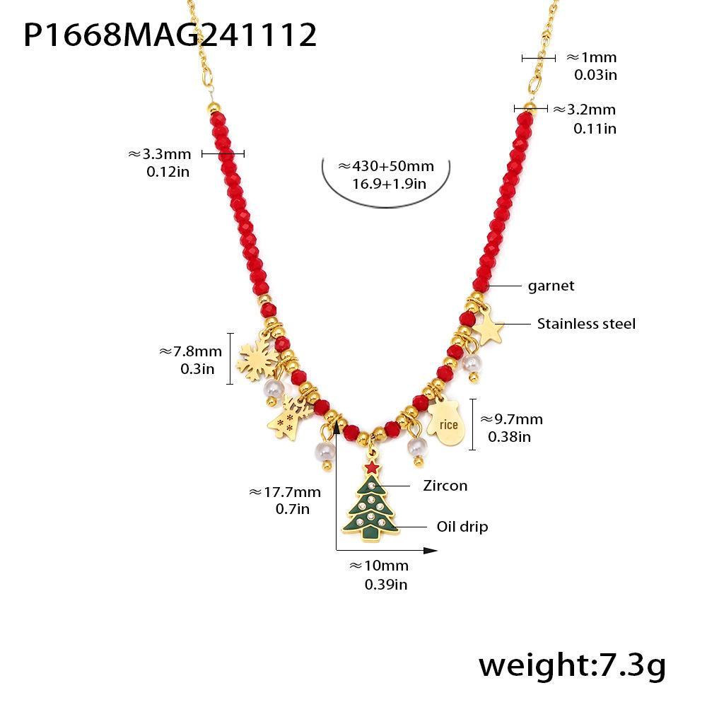 Oumaijia Enamel Zircon Christmas Tree Pendant Necklace - Light Luxury Stainless Steel Jewelry
Oumaijia Enamel Zircon Christmas Tree Pendant Necklace - Light Luxury Stainless Steel Jewelry