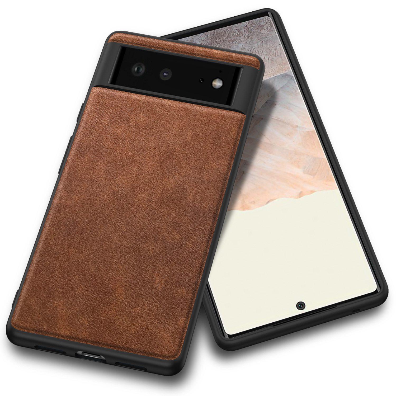 For Google Pixel 6 Shockproof Retro Phone Case Anti-fall PU Leather Coated TPU+PC Phone Cover Brown
For Google Pixel 6 Shockproof Retro Phone Case Anti-fall PU Leather Coated TPU+PC Phone Cover Brown
