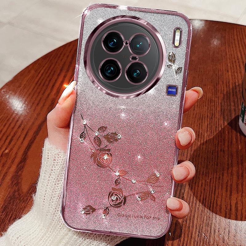 KADEM For vivo X90 Pro 5G Rhinestone Decor Flower Pattern Soft TPU Back Cover Gradient Glitter Powder Protective Case Blue
KADEM For vivo X90 Pro 5G Rhinestone Decor Flower Pattern Soft TPU Back Cover Gradient Glitter Powder Protective Case Blue