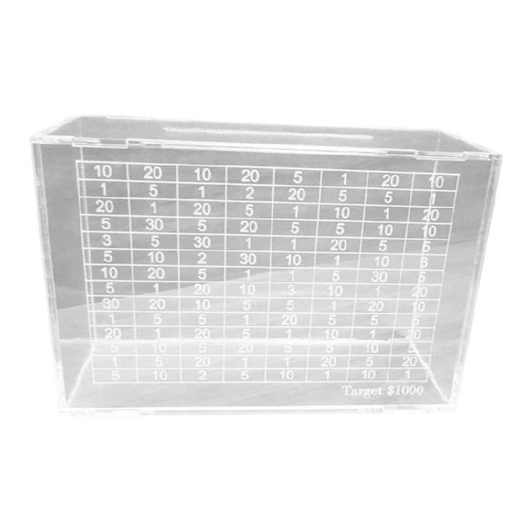 Stylish Acrylic Coin Storage Box Money Saving Jar with Targets and Number Encourages Saving Habits in Children and Adult
Stylish Acrylic Coin Storage Box Money Saving Jar with Targets and Number Encourages Saving Habits in Children and Adult