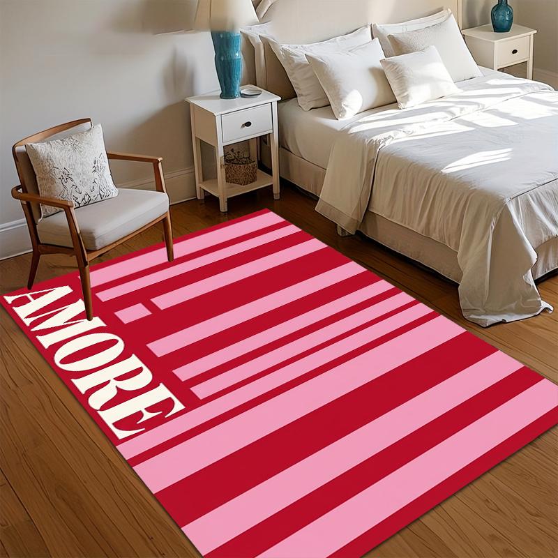 Romantic AMORE Pink Red Striped Doormat for Entryway Non Slip Washable Carpet Durable Rug for Porch Bedroom Family Home Decor 40x60CM
Romantic AMORE Pink Red Striped Doormat for Entryway Non Slip Washable Carpet Durable Rug for Porch Bedroom Family Home Decor 40x60CM
