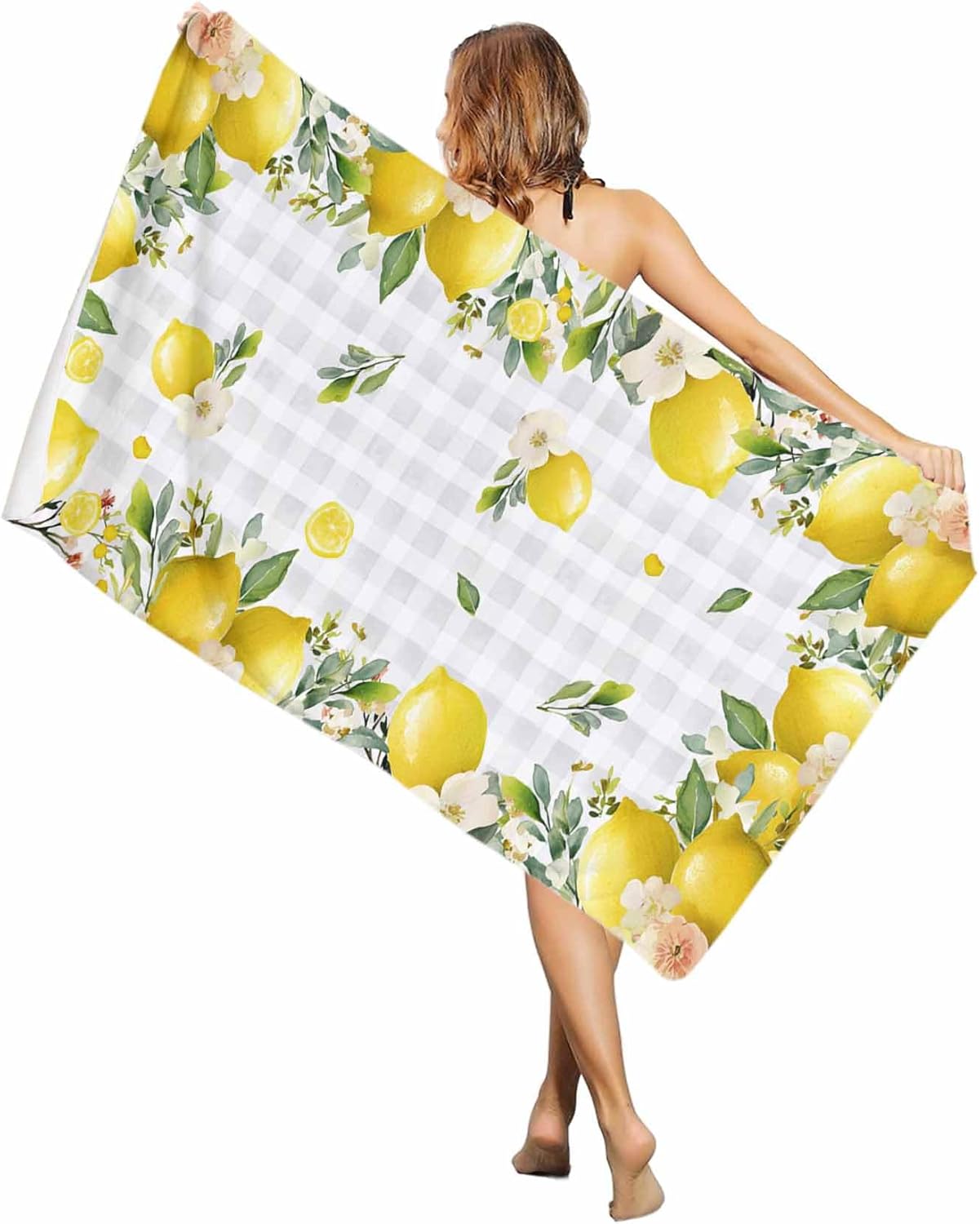 Quick Dry Bath Towels,Sand Proof Microfiber Beach Blanket Summer Rustic Lemon Floral Leaf Oversized Absorbent Pool Blankets for W40*H60(CM)
Quick Dry Bath Towels,Sand Proof Microfiber Beach Blanket Summer Rustic Lemon Floral Leaf Oversized Absorbent Pool Blankets for W40*H60(CM)