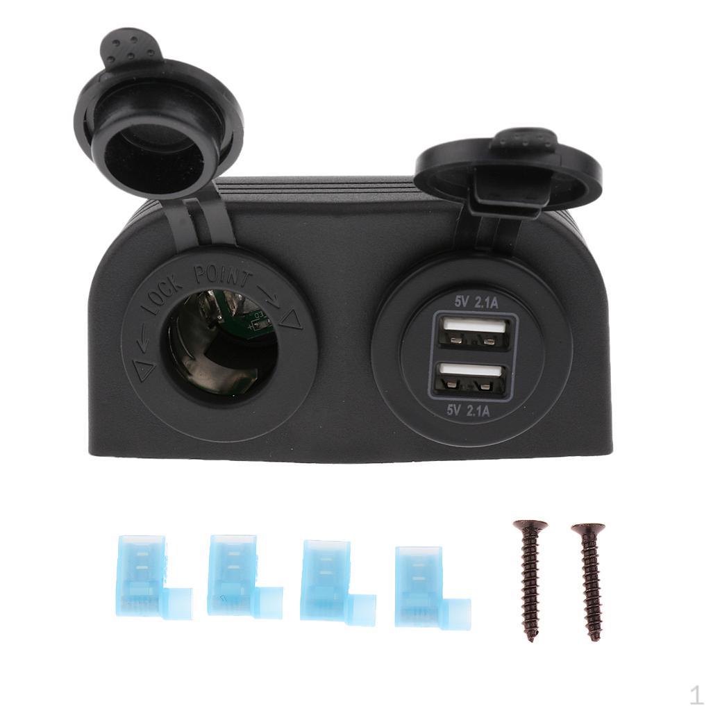 4.2A Dual USB 12V power with plug Outlet Charger + Wires
4.2A Dual USB 12V power with plug Outlet Charger + Wires