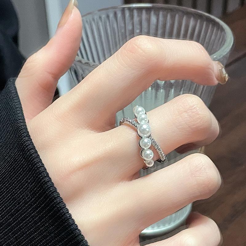 French Pearl Zircon Cross Opening Ring Women S Niche Design Stacked High-End Personality Ring
French Pearl Zircon Cross Opening Ring Women S Niche Design Stacked High-End Personality Ring