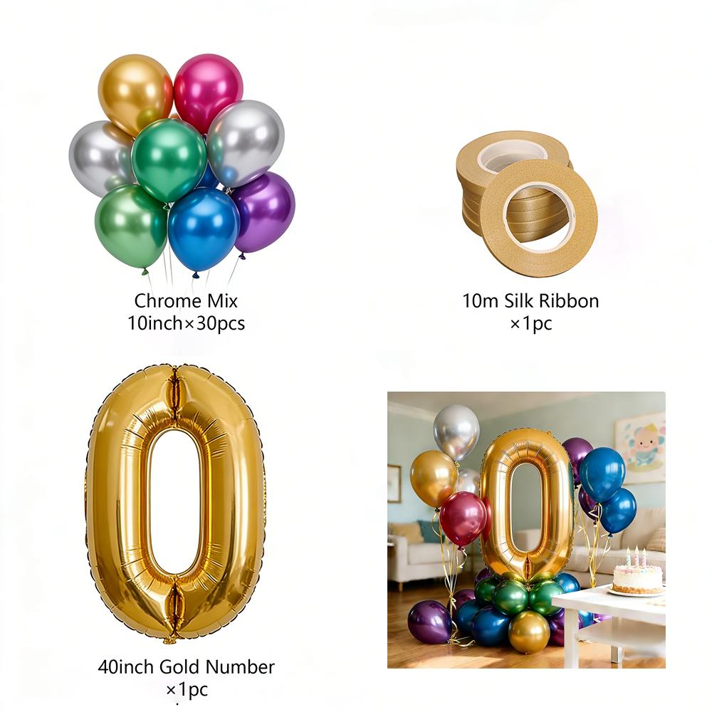 40inch Gold Number Foil Balloons Set Happy Birthday Party Decorations Kids Boy Girl 0-9 Year Old 10inch Chrome Metal Balloon 1set
40inch Gold Number Foil Balloons Set Happy Birthday Party Decorations Kids Boy Girl 0-9 Year Old 10inch Chrome Metal Balloon 1set