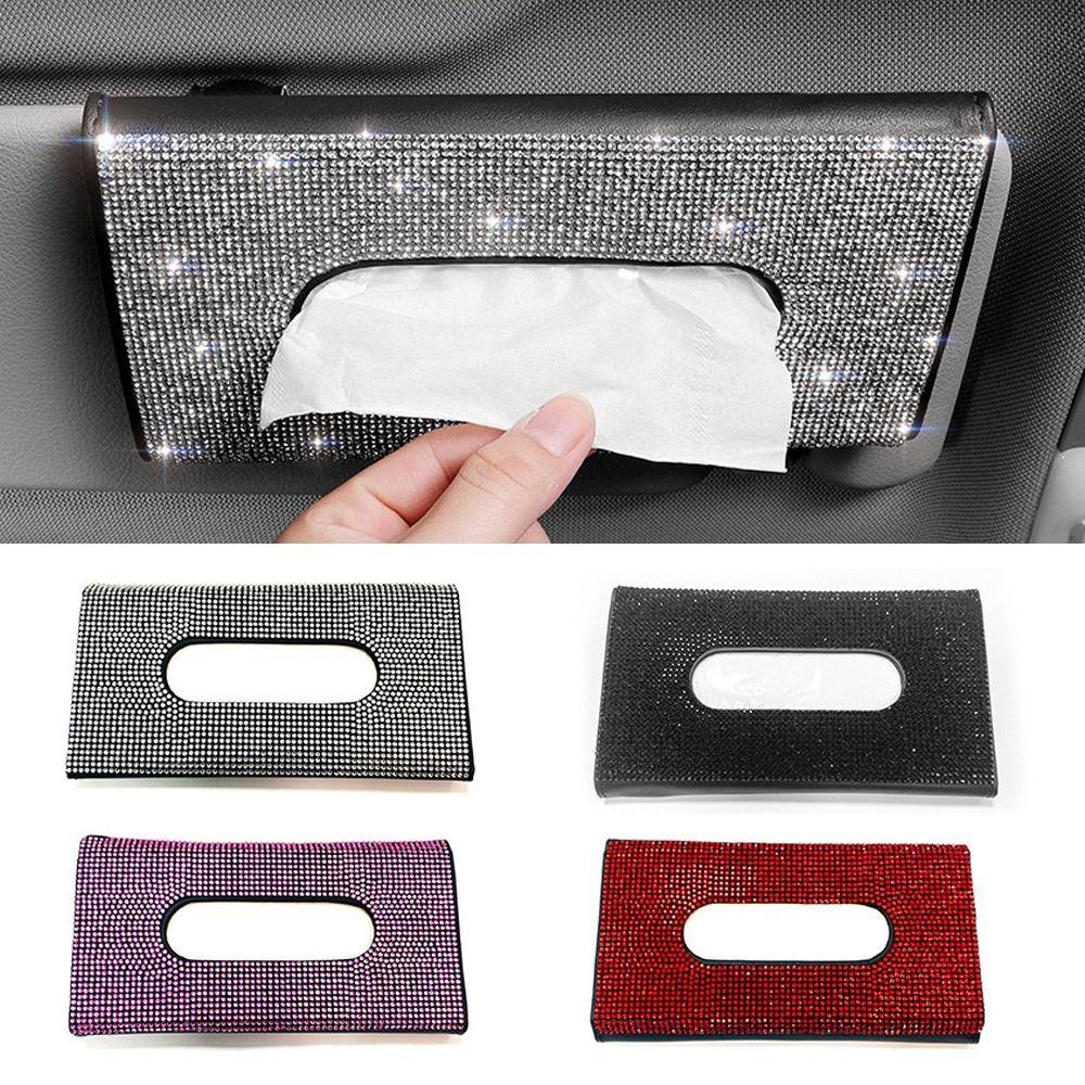 PU Leather Sun Visor Hanging Rhinestone Paper Box Holder Paper Towel Box Holder Crystals Tissue Box
PU Leather Sun Visor Hanging Rhinestone Paper Box Holder Paper Towel Box Holder Crystals Tissue Box