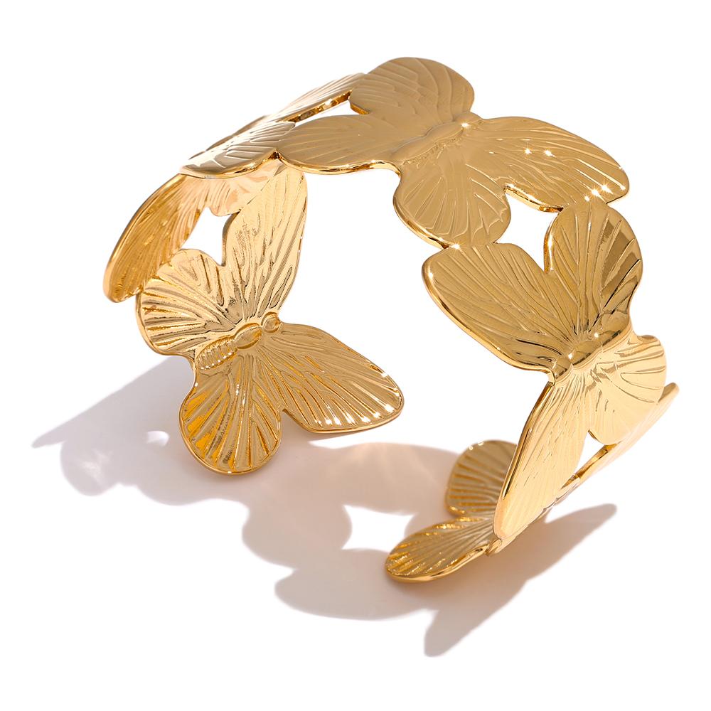 Yhpup Popular Stainless Steel Metal Butterfly Wide Cuff Open Adjustable Bracelet Bangle Tarnish Resistant Charm Jewelry
Yhpup Popular Stainless Steel Metal Butterfly Wide Cuff Open Adjustable Bracelet Bangle Tarnish Resistant Charm Jewelry