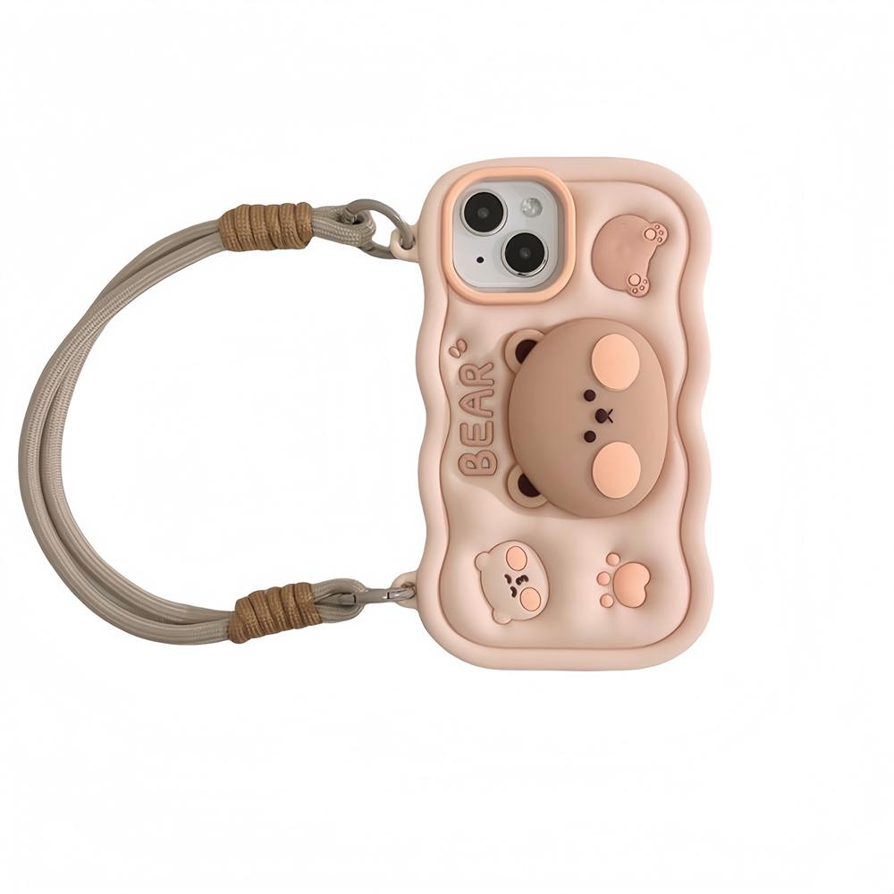 Hand Wrist Strap 3D Cartoon Bear Phone Case Stand Folding Bracket Silicone Cover For iPhone 16 15 14 13 12 11 Pro Max 16PLUS For iPhone 16
Hand Wrist Strap 3D Cartoon Bear Phone Case Stand Folding Bracket Silicone Cover For iPhone 16 15 14 13 12 11 Pro Max 16PLUS For iPhone 16