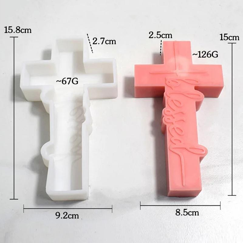 DIY cross candle silicone molds 3D relief cross crafts resin plaster cement casting mold Halloween gift making tool
DIY cross candle silicone molds 3D relief cross crafts resin plaster cement casting mold Halloween gift making tool