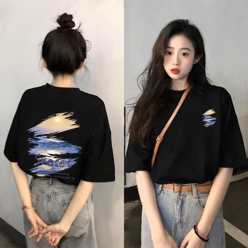 Loose black cotton short-sleeved t-shirt women s 2025 new popular summer design niche top loose large size S
Loose black cotton short-sleeved t-shirt women s 2025 new popular summer design niche top loose large size S