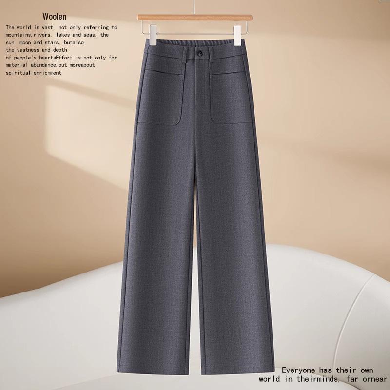 Women s High-End Gray Wool Slim-Fit Wide-Leg Trousers for Autumn/Winter 2024 30/2XL for 125-135 jin
Women s High-End Gray Wool Slim-Fit Wide-Leg Trousers for Autumn/Winter 2024 30/2XL for 125-135 jin