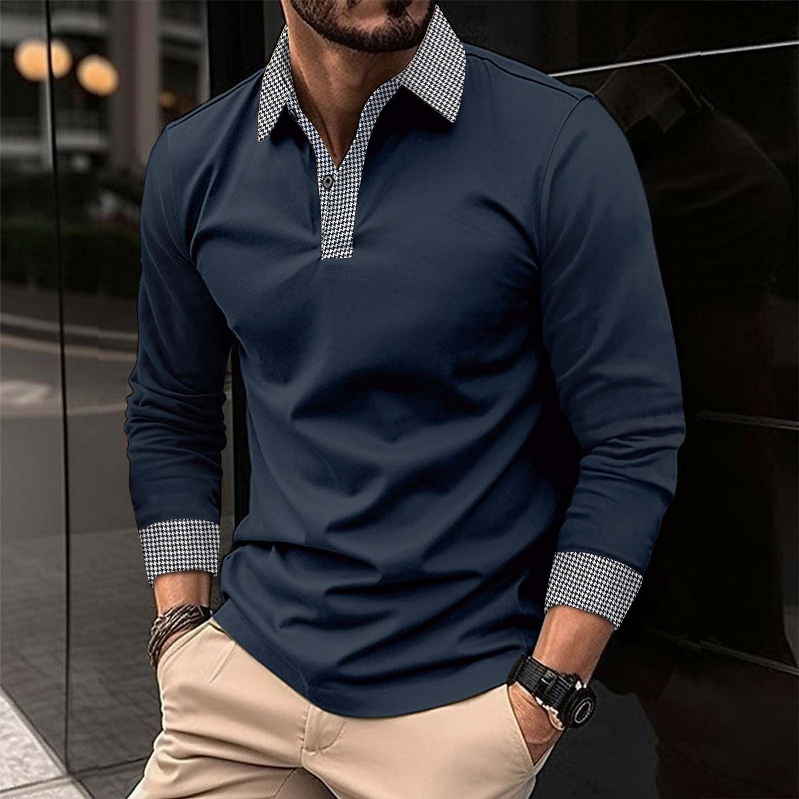 Поло с длинным рукавом для мужчин Рубашка с клетчатым воротником Футболки для гольфа Базовые повседневные топы Модная футболка Легкая Стандартная посадка M тёмно-синий
Поло с длинным рукавом для мужчин Рубашка с клетчатым воротником Футболки для гольфа Базовые повседневные топы Модная футболка Легкая Стандартная посадка M тёмно-синий