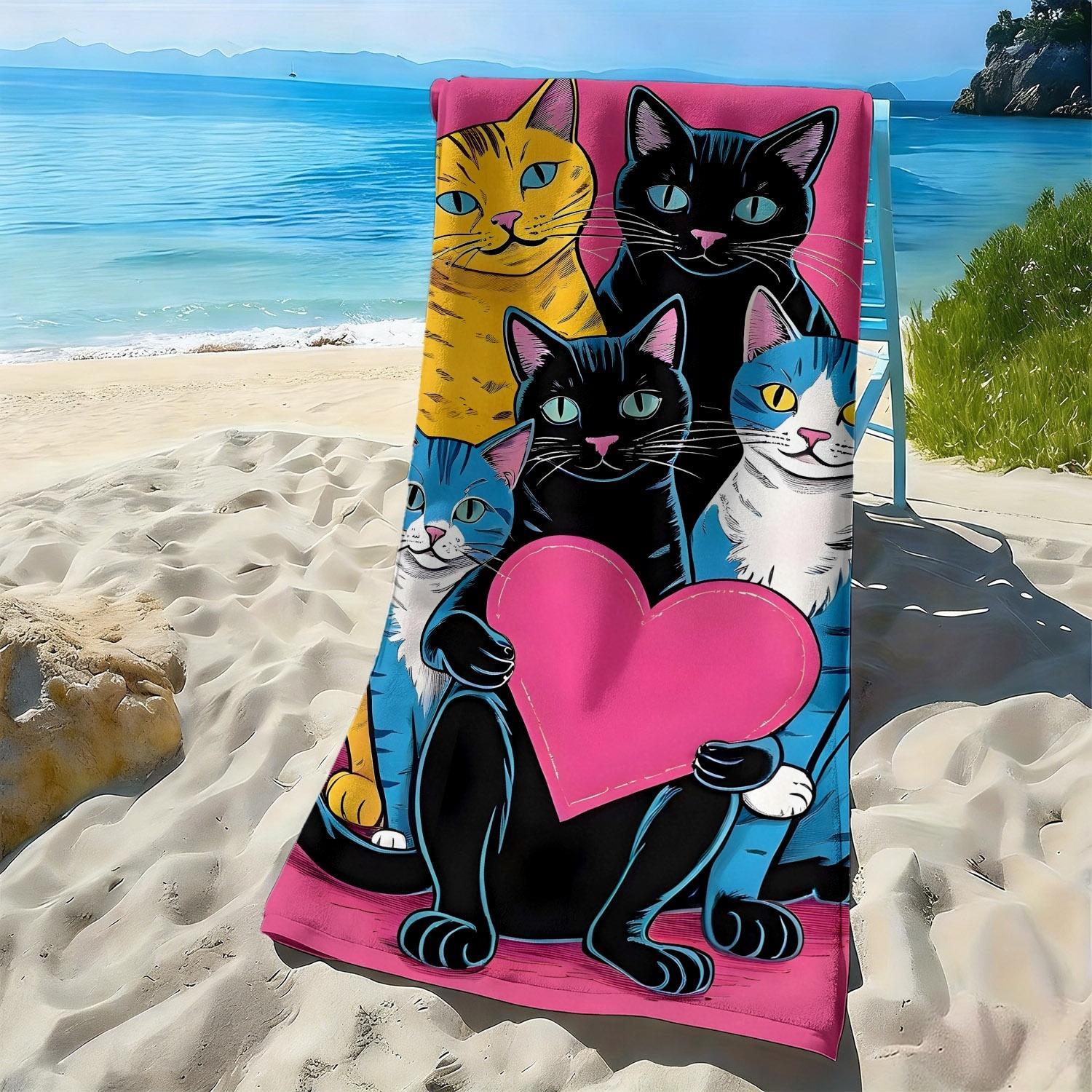 Pop style colorful cat-themed items polyester microfiber beach towel is highly absorbent suitable for swimming and beach outings W40*H60(CM)
Pop style colorful cat-themed items polyester microfiber beach towel is highly absorbent suitable for swimming and beach outings W40*H60(CM)