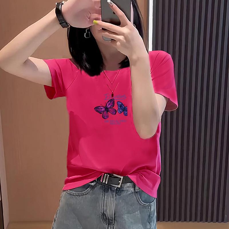 Cotton short short-sleeved t-shirt women s summer high waist loose and thin printed front shoulder t-shirt top versatile small man 3XL
Cotton short short-sleeved t-shirt women s summer high waist loose and thin printed front shoulder t-shirt top versatile small man 3XL