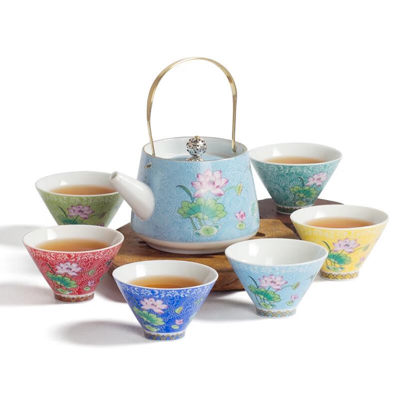 Jingdezhen Famille Rose Ceramic Teacup Set
Jingdezhen Famille Rose Ceramic Teacup Set