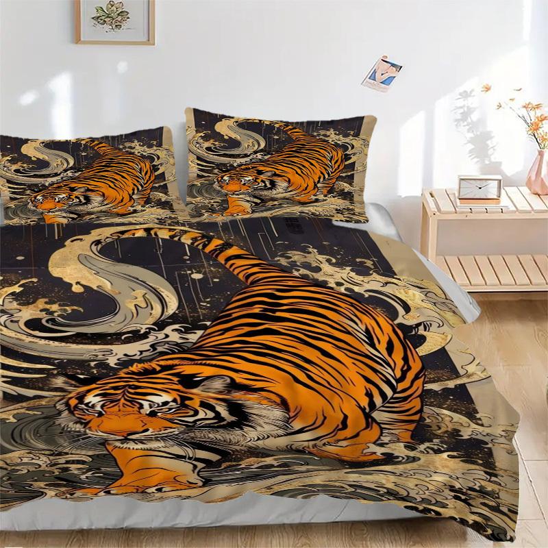 3PCs Tiger Wave Print Design Cover Set, Breathable Fabric, Machine Washable (1 Duvet Cover + 2 Pillowcases) (Without Quilt) yy250911145 135x200cm
3PCs Tiger Wave Print Design Cover Set, Breathable Fabric, Machine Washable (1 Duvet Cover + 2 Pillowcases) (Without Quilt) yy250911145 135x200cm