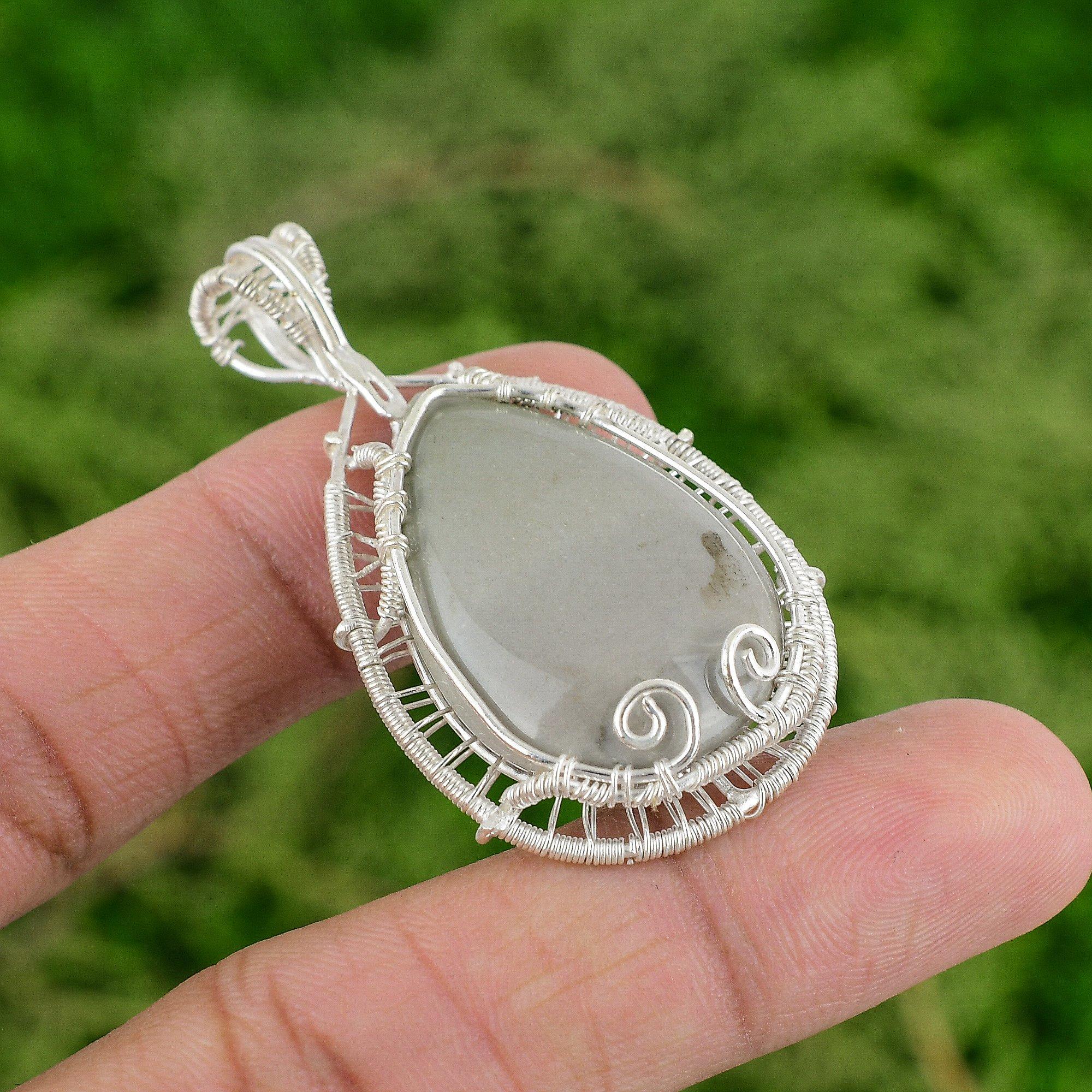 Натуральная яшма Осолит 925 серебро оплетка проволокой Безель Подвеска на день рождения Ювелирные изделия
Натуральная яшма Осолит 925 серебро оплетка проволокой Безель Подвеска на день рождения Ювелирные изделия