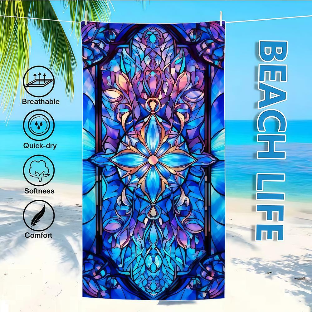 Towel Mandala Stained Textile Bathrobe Beach Flower Quick-Drying Lightweight Portable Camping Swim Glass Pool Travel W30*H60(CM)
Towel Mandala Stained Textile Bathrobe Beach Flower Quick-Drying Lightweight Portable Camping Swim Glass Pool Travel W30*H60(CM)