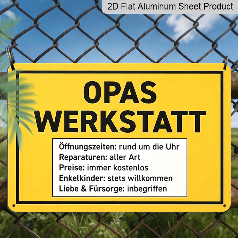 2D Flat, 1pc Vintage Metal Sign Opas Werkstatt (Grandpa S Workshop) - Retro German Wall Decor, Multifunctional Craftsman Gift for Father S Day and 20*30cm
2D Flat, 1pc Vintage Metal Sign Opas Werkstatt (Grandpa S Workshop) - Retro German Wall Decor, Multifunctional Craftsman Gift for Father S Day and 20*30cm