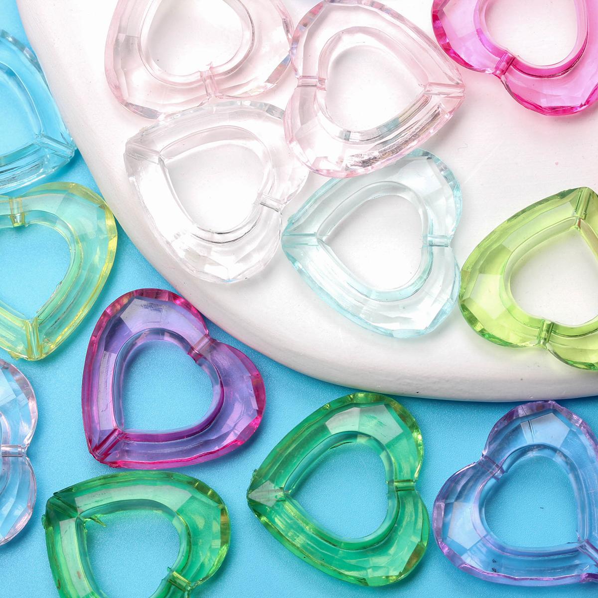 Яркие цвета, аксессуары «сделай сам», полые бусины в форме сердца, свободные бусины, 80 шт., для изготовления ювелирных изделий, принадлежности для ручной работы, акрил
Яркие цвета, аксессуары «сделай сам», полые бусины в форме сердца, свободные бусины, 80 шт., для изготовления ювелирных изделий, принадлежности для ручной работы, акрил