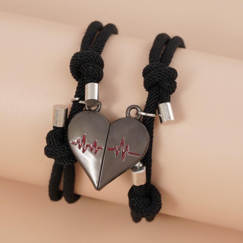 2 Pcs Romantic Electrocardiogram Heart Pendant Couple Bracelet For Lover Women Men Magnetic Rabbit Bracelets Party Jewelry Gifts
2 Pcs Romantic Electrocardiogram Heart Pendant Couple Bracelet For Lover Women Men Magnetic Rabbit Bracelets Party Jewelry Gifts