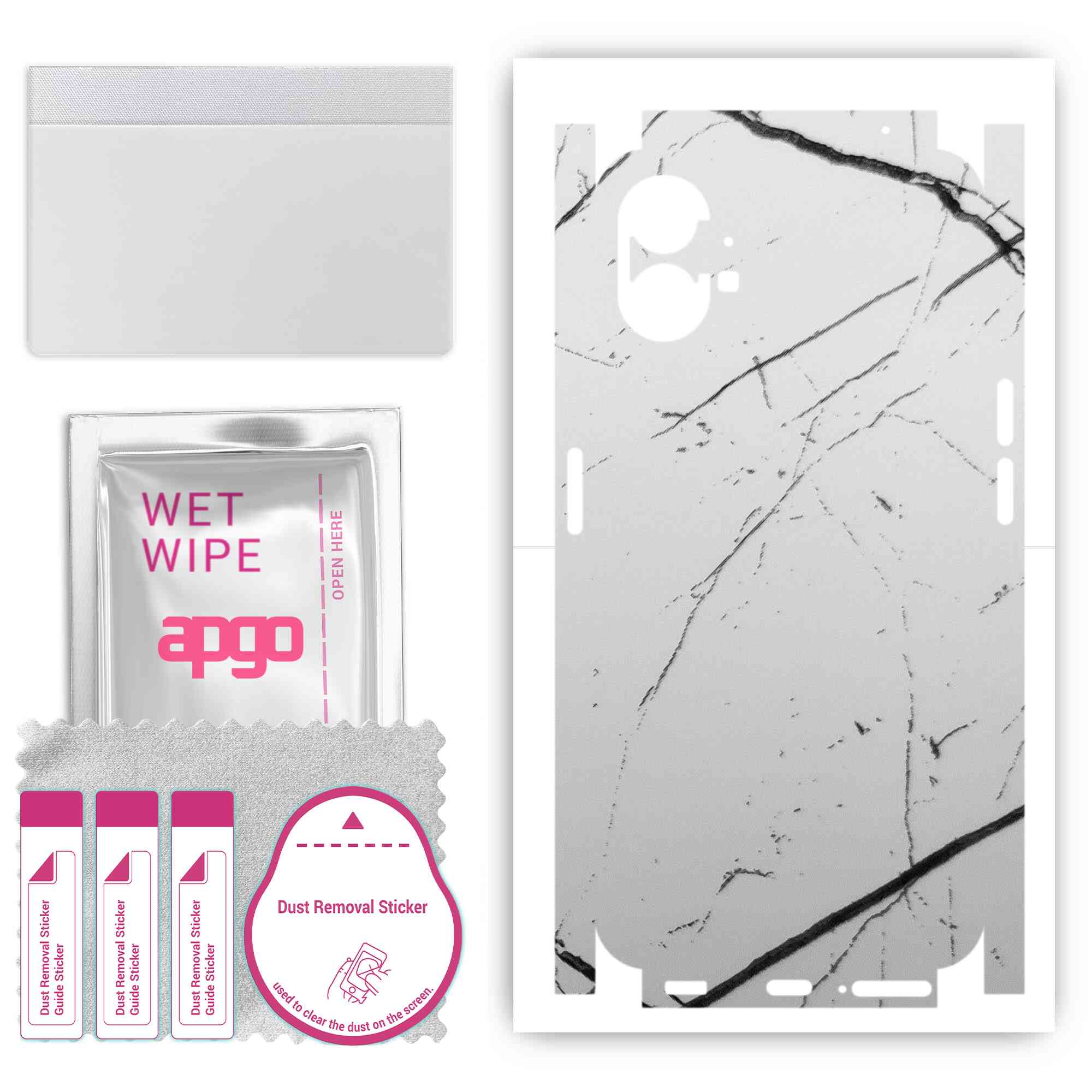 Apgo Protective Skin Sticker for the back+sides compatible with Nothing Phone 1, Full Wrap Film, Foil, Vinyl - Pattern White Marble
Apgo Protective Skin Sticker for the back+sides compatible with Nothing Phone 1, Full Wrap Film, Foil, Vinyl - Pattern White Marble