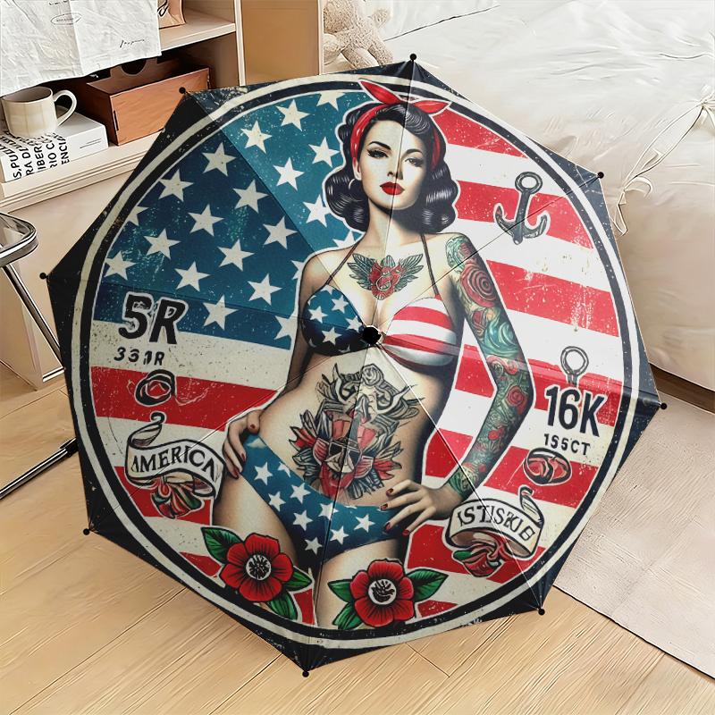 1pc American flag design Umbrella Portable Folding Umbrella Iron Frame Hole Bone Structure Outdoor Home Umbrella
1pc American flag design Umbrella Portable Folding Umbrella Iron Frame Hole Bone Structure Outdoor Home Umbrella