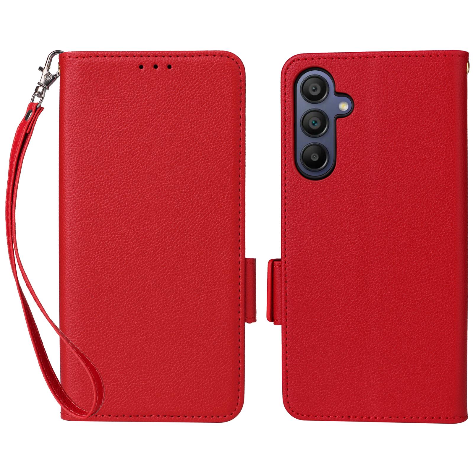 For Samsung Galaxy A16 5G/A16 4G Case with Wrist Strap Litchi Texture PU Leather Wallet Phone Cover Red
For Samsung Galaxy A16 5G/A16 4G Case with Wrist Strap Litchi Texture PU Leather Wallet Phone Cover Red