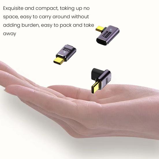USB C Right Angle Adapter 240W PD 8K@60Hz Video Charge Adapter 40Gbps Data Transfer LED Light Metal Adapter for MacBook Pro for IPad Pro A
USB C Right Angle Adapter 240W PD 8K@60Hz Video Charge Adapter 40Gbps Data Transfer LED Light Metal Adapter for MacBook Pro for IPad Pro A