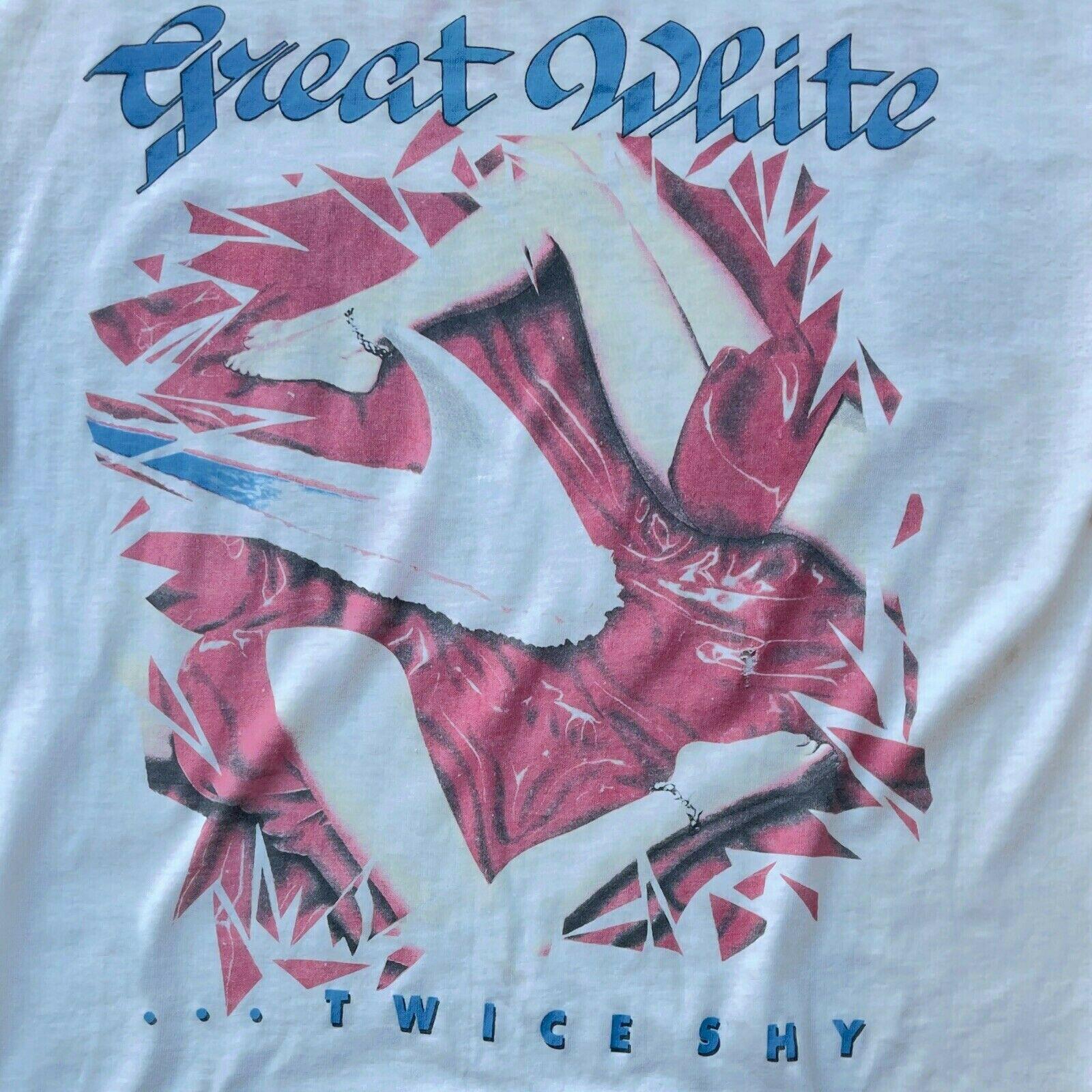 Great White Band Twice Shy Tour Cotton White All Size Unisex Tee Shirt XL
Great White Band Twice Shy Tour Cotton White All Size Unisex Tee Shirt XL