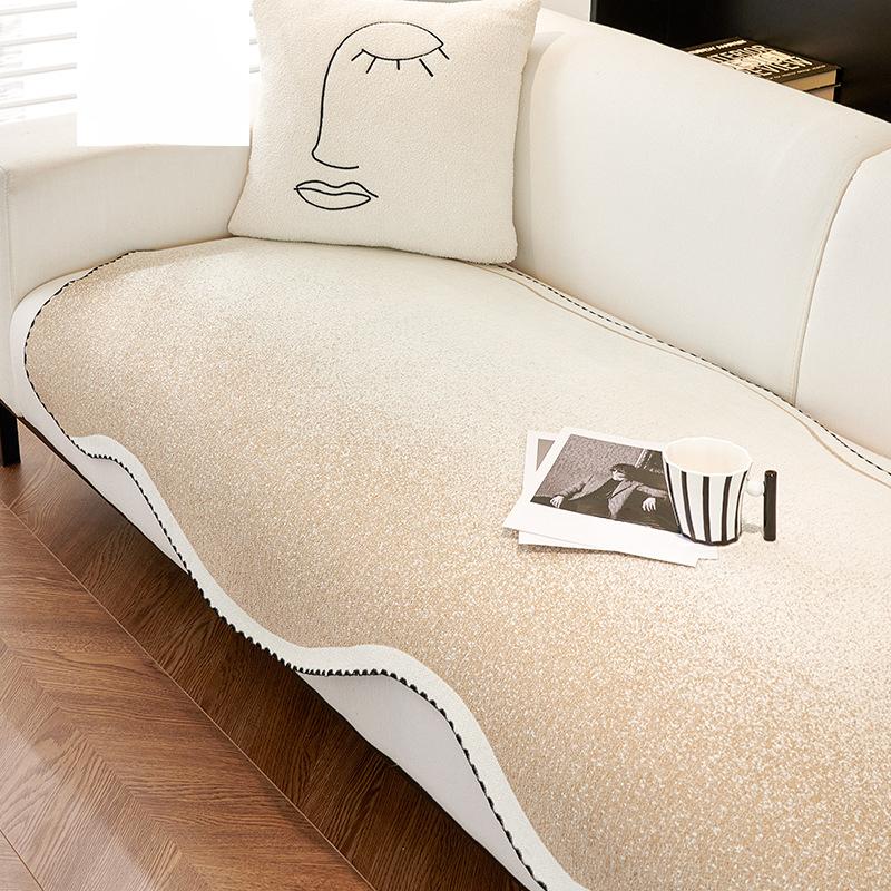 Новая градиентная синельная диванная подушка неправильной формы, универсальная нескользящая подушка Four Seasons, диванное полотенце, все включено 90*90cm